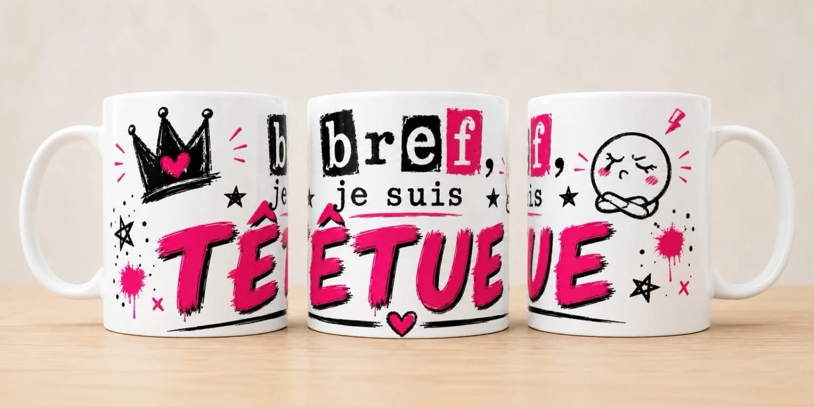 Tasse « bref je suis têtue »